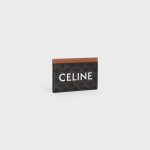 CARD HOLDER IN TRIOMPHE CANVAS WITH CELINE PRINT TAN - Image 2